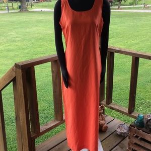 Coldwater Creek Linen Blend Maxi  10 melon orange